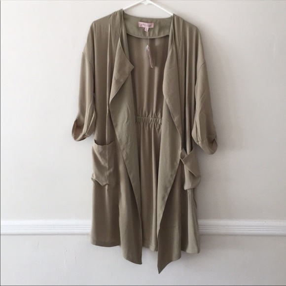 Philosophy | Sage Green Open Front Trench Jacket - Picture 4 of 6